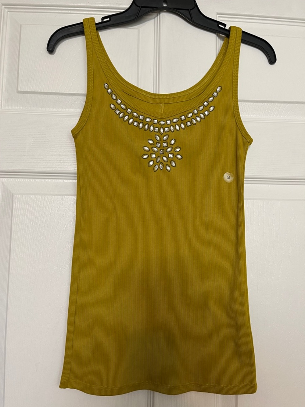 NY&C Cotton Embellished Tank Top - Women’s Size S, Lime Original Quality - NWOT